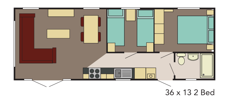 Delta Athena 36x13 2 bed layout